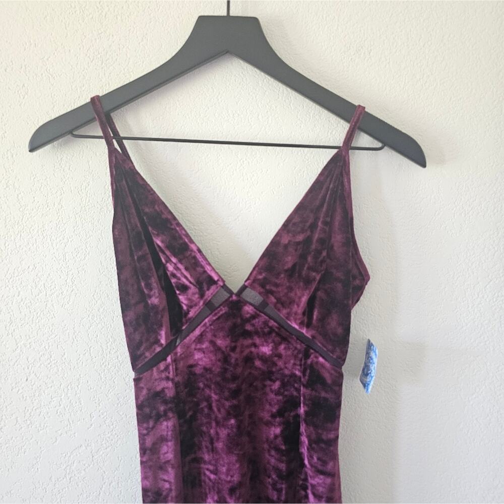 Free People Low Key Crushin Velvet Dress in Pomegranate Wine - Picture 5 of 8